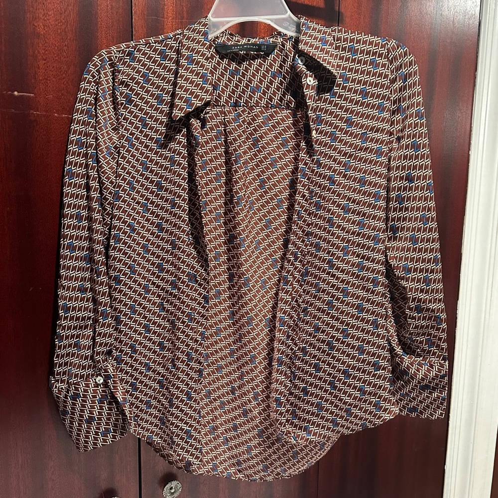 ZARA WOMEN- BLOUSE TOP LONG SLEEVE
